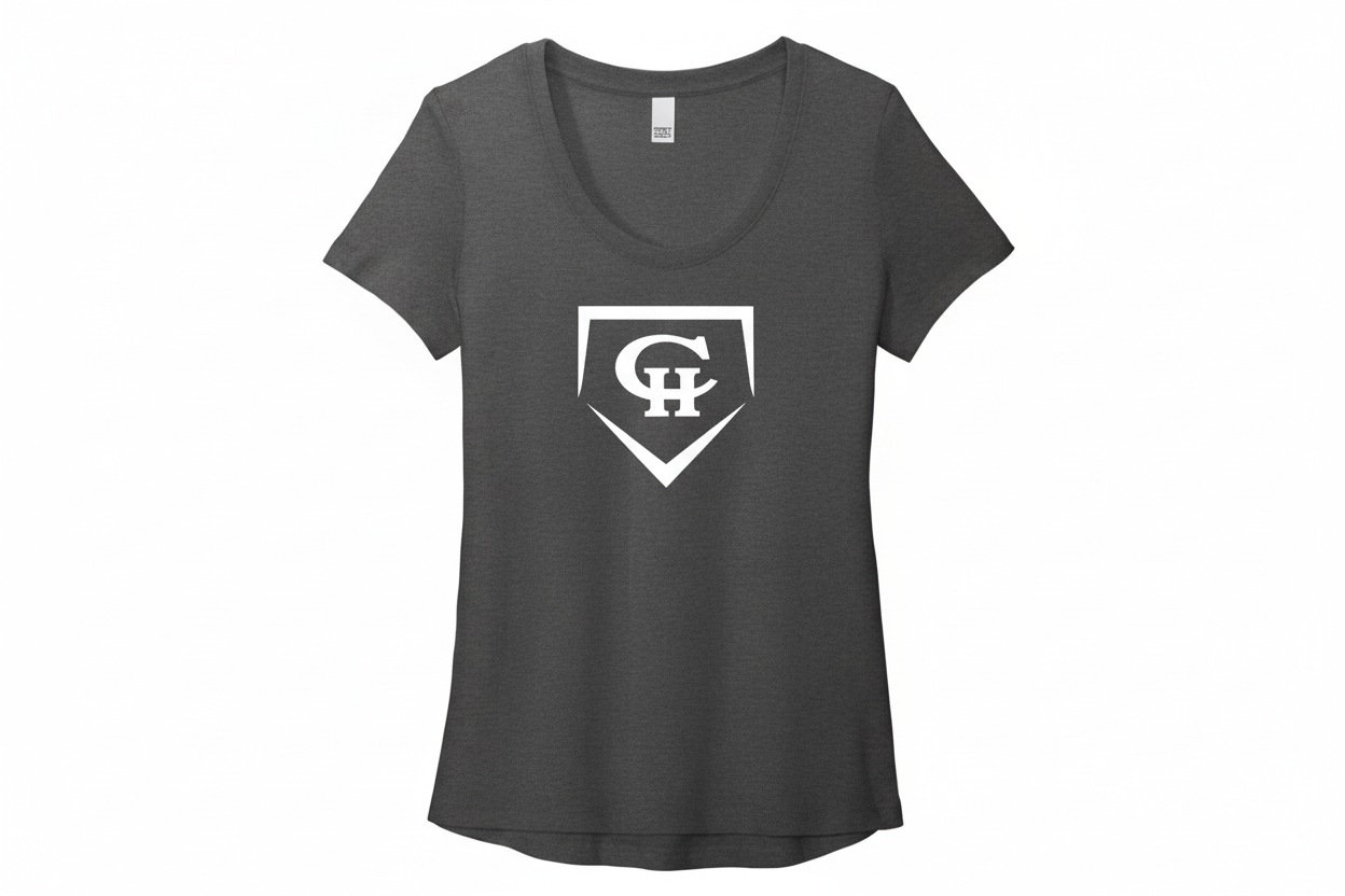 Charcoal gray tee with CH Baseball Diamond logo