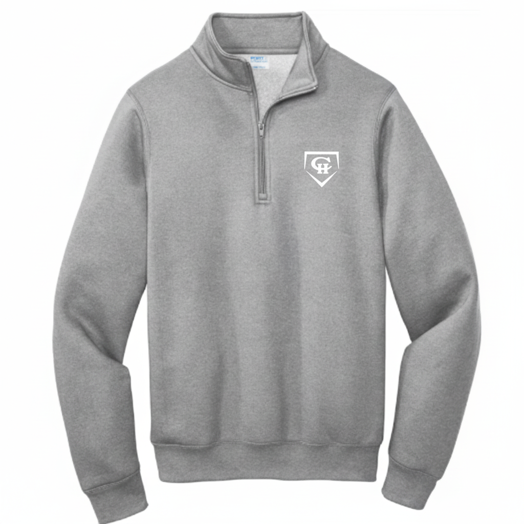 Gray Quarter-Zip Sweatshirt with White Outline CH Diamond Logo