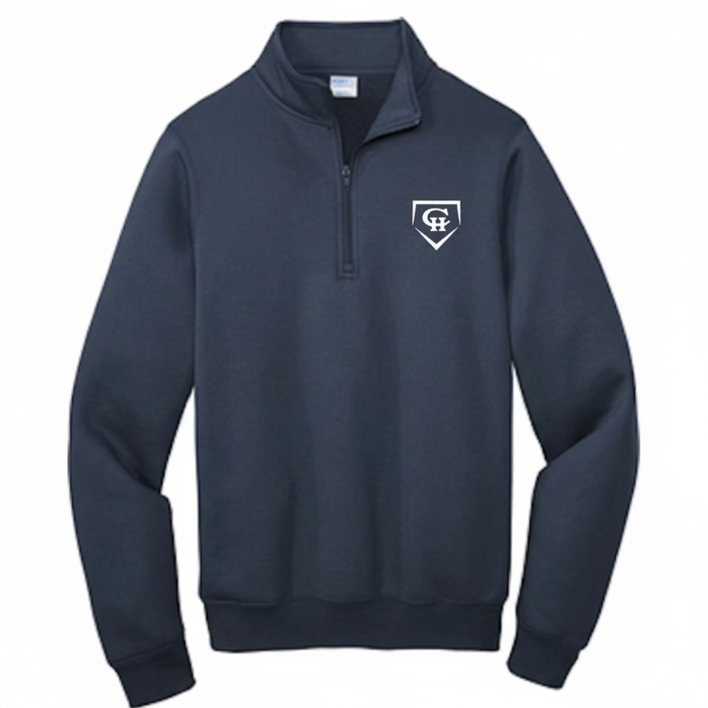 Navy Quarter-Zip Sweatshirt with Small CH Diamond Logo