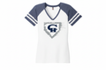 White and navy raglan shirt with CH logo
